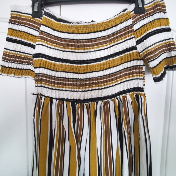 Forever 21 'Hers & Mine' Striped Off-the-Shoulder Jumpsuit - Picture 3 of 5